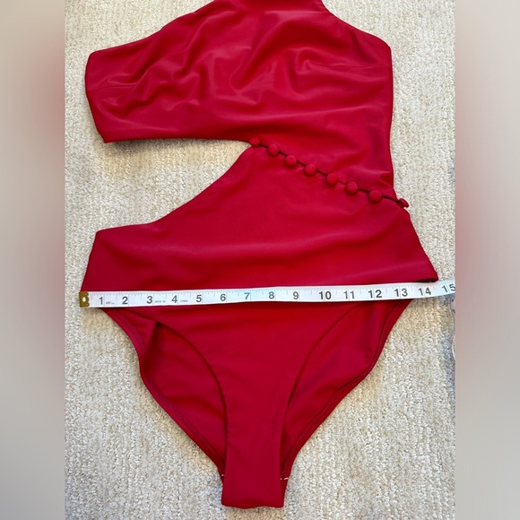 Red Carter Peri Red Cut Out One Piece Swimsuit - Picture 7 of 9